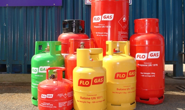 range of bottled gas cylinders in different sizes
